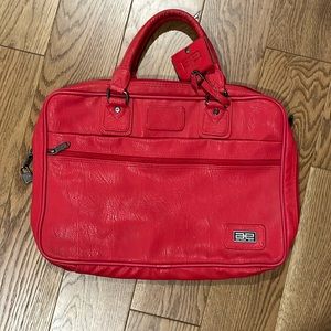 Amelia Earhart Luggage. Red soft leather briefcase/laptop bag.